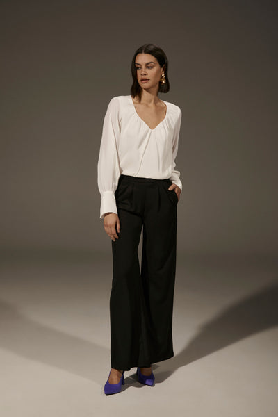 Krisa Crepe Belted Wide Leg Pants - Black – MODA Nashville